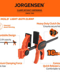 Six Inch Bar Clamps For Woodworking Four Pack With One Hand Light Duty EZ Hold Spreader Clamp 200 Lbs Capacity Versatile Design