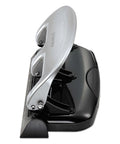 Side view of EZ Squeeze 3 Hole Punch 20 Sheet Capacity No Jam Technology Reduced Effort Metal Body with Integrated Ruler