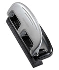 EZ Squeeze 3 Hole Punch 20 Sheet Capacity No Jam Technology with Metal Body and Integrated Ruler, side view