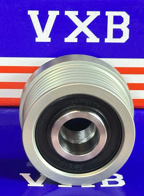 F-236528 Alternator Overrunning Clutch Pulley fits BMW X1, X3, X5, front view against branded packaging