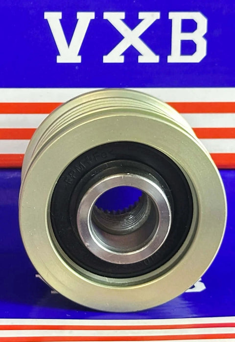 Front view of F-556533 Alternator Freewheel Pulley Fits BMW Mini Cooper - Citroën showcased on branded packaging.