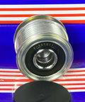 F-557311 Alternator Freewheel Pulley AKA 535 0165 10 for Mercedes-Benz with cap, front view