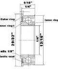 F0826 Unground Flanged Full Complement Bearing 1/4x13/16x5/16 Inch - VXB Ball Bearings