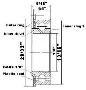 F0826 Unground Flanged Full Complement Bearing 1/4x13/16x5/16 Inch - VXB Ball Bearings