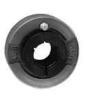 Front view of UELC206-18 Round Cartridge Single Sealed Ball Bearing Insert, 1-1/8 in I.D., Cast Iron LC206 Housing, Concentric Collar Locking.