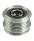 F-556174 Alternator freewheel pulleys Ford Ranger L4 2.2L Compatible close-up view showing metal grooves and bearing