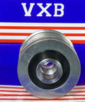F-557311 Alternator Freewheel Pulley AKA 535 0165 10 for Mercedes-Benz, side view with grooves and mounting details.
