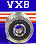 F559585 Alternator Freewheel Pulley Bearing front view showing precision-ground raceways and gear design.