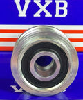 F559585 Alternator Freewheel Pulley Bearing front view with smooth metal surface and rubber seal for durability.