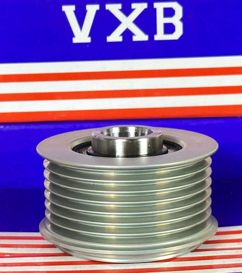 F-587281 Alternator Overrunning Clutch Pulley on striped background