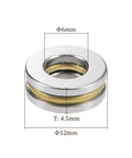 10 Pack F6 12M Thrust Ball Bearing Set For Machine Tools With Washer Chrome Steel 6mm By 12mm By 4.5mm