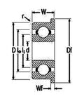 F6001ZZ Flanged Shielded Ball Bearing 12x28x8mm - VXB Ball Bearings