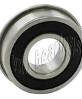 F6700-2RS Flanged Sealed Bearing 10x15x4mm side view showing dual rubber seals for contamination protection.