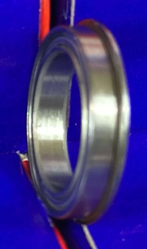 F6702ZZ Flanged Bearing - Metal Shielded 15x21x4mm close-up showing metal shielded design and smooth surface.