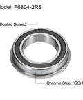 Flanged Ball Bearing F6804-2RS 20x32x7mm Double Sealed Chrome Steel Bearing With Flange for Rugged Projects, GCr15 Races in packaging.