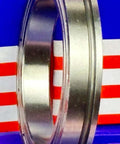 F6807ZZ Thin Section Flanged Ball Bearing 35x47x7mm in chrome steel, side view showing double metal shields