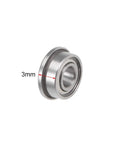Side view of F683ZZ Flanged Ball Bearing 3x7x3mm Shielded Chrome Steel With 8.1mm Flange Diameter for Small Motors and Precision Projects