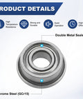 Go To 20 Pack F683ZZ Flanged Ball Bearings 3mm x 7mm x 3mm Double Shield Chrome Steel Z1 GCr15 with detailed features.