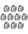 Flanged Ball Bearing F685ZZ 5mmx11mmx5mm Double Shielded Chrome Steel Deep Groove Bearings, 10 Piece Pack, for Precision Machinery