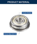 F688ZZ Flanged Ball Bearing 8mm ID 16mm OD 5mm Width Double Shielded Pre Lubricated Chrome Steel GCr15 ABEC1 Miniature
