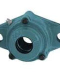 Front view of CUCFL217C 85mm 2-Bolt Flange Bearing Insert Single Unit, cast iron housing, wide inner ring, set-screw lock and 2 open covers