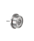 Side view of F693ZZ Flanged Ball Bearing 3x8x4mm Shielded Chrome Steel for Precision in RC Hobby and DIY Projects, emphasizing 4mm thickness