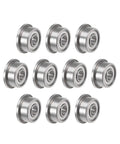 Set of 10 F693ZZ flanged ball bearings 3x8x4mm shielded chrome steel, designed for precision mini machines and RC hobby projects.
