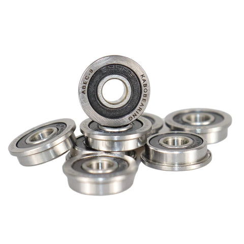 F695-2RS Flanged Ball Bearing ABEC-9 5x13x4mm Double Rubber Sealed Chrome Steel, pack of 10, suitable for high-speed motors and 3D printers.