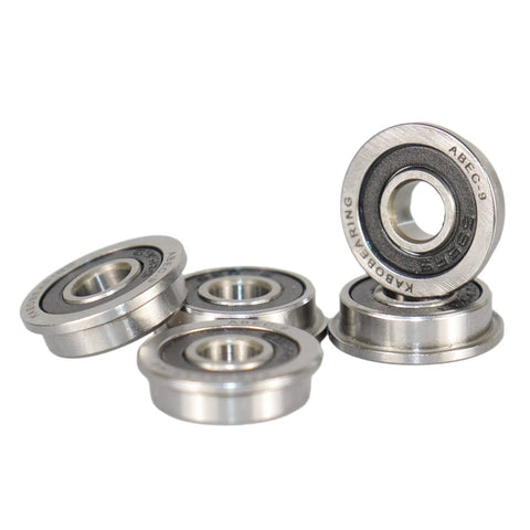 F695-2RS Flanged Ball Bearing ABEC-9 5x13x4mm Double Rubber Sealed Chrome Steel GCr15, pack of 10 for motors and robotics