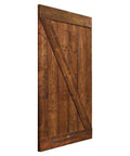 36 Inch By 84 Inch Knotty Pine Sliding Barn Door Slab With Walnut Stain For Interior Rooms Rustic Farmhouse Style Easy Install Kit With Smooth Track And Easy Slide Hardware.
