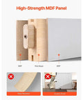 Sliding Barn Door Kit With Hardware 42 By 84 Inch Built Tough MDF Panel Water Resistant PVC Finish Easy Install H Frame Design