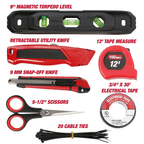 All In One 118 Piece Home Repair Tool Set With Hammer, Adjustable Wrench, Pliers, Level And Ratchet Socket Kit for DIY Projects
