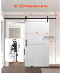 Sliding Barn Door Kit With Hardware 42 By 84 Inch Built Tough MDF Panel Water Resistant PVC Finish Easy Install H Frame Design