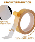 Heavy Duty Double Sided Fabric Tape 1 Inch By 33 Feet Sticky As Heck Carpet And Rug Tape shown in roll form with fabric texture visible.