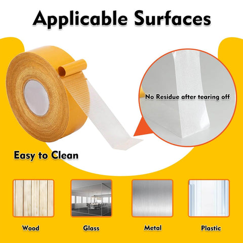 Double Sided Fabric Tape Heavy Duty Mounting Tape For Clothes Carpet Arts And More 0.79 Inch Wide By 66 Feet Long