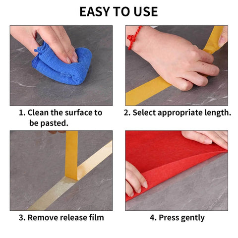Steps to use Heavy Duty Double Sided Fabric Tape For Clothes, Carpets, Rugs And Home Decor, Clear Adhesive Tape 1 Inch Wide