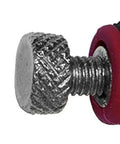 Close-up of thumb screw on 2 Inch Face Clamp Heavy Duty Locking C Clamp With Adjustable Swivel Pads And Thumb Screw For Quick Jaw Adjustments Ideal For Pocket Hole Joinery Wood Working Projects Welding And More