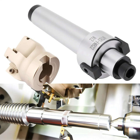 Face End Mill Cutter With Ten APMT1604 Carbide Inserts For CNC Machining MT3 FMB22 Holder Extension 400R 50 22 in use