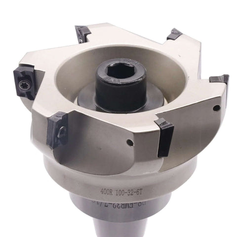 Face End Mill Arbor Set With 100 Mm Cutting Diameter 6 Flute Pro Grade CNC Shell Cutter R8 7 16 20 Thread Shank 32 Mm Bore