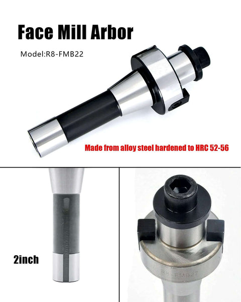 2 Inch Face Mill Arbor With BAP400R 50 22 4T Holder And 50mm Face Milling Shell Cutter includes APMT1604PDER inserts