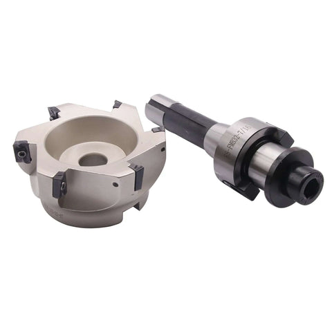 Face End Mill Arbor Set With 100 Mm Cutting Diameter 6 Flute Pro Grade CNC Shell Cutter R8 7 16 20 Thread Shank 32 Mm Bore