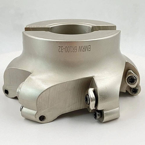 Round Face Mill Interchangeable Milling Holder For Roughing And Finishing Steel 3.93 Inch R6 Size Supports RPMT1204 Inserts