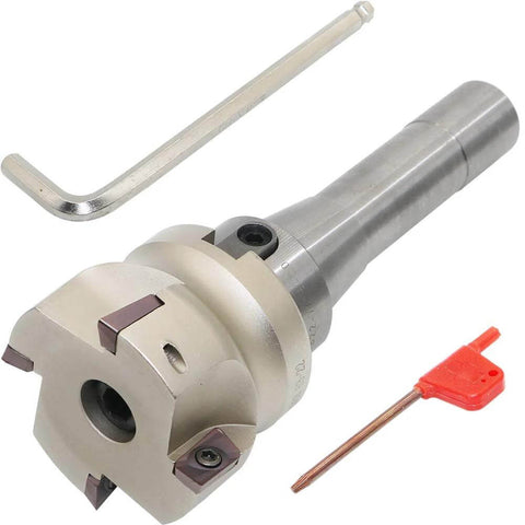 Face Milling Cutter Holder 90 Degree Tooling For Rough Milling And Step Milling On Milling Machines 2.48 Inch Diameter with blades and wrenches