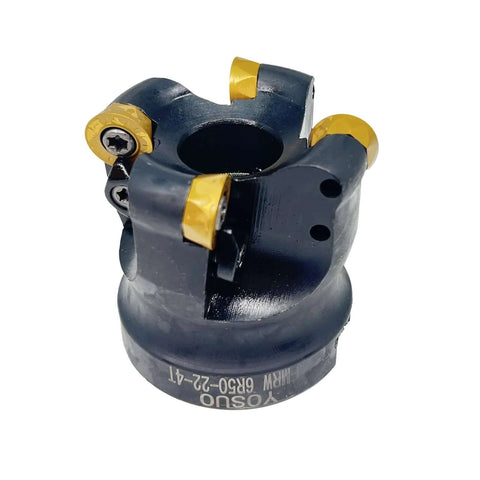 Face Milling Cutter Holder Kit With 10 RPMT1204-M-C DP5320 Carbide Inserts And R8 FMB22 7 16th Shank Shell Mill Arbor, Detailed View