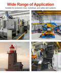 Industrial facilities with machinery and equipment using 4 Stack Super Bright LED Andon Tower Lights With Red Yellow Green Blue LEDs.