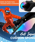 Man skiing while wearing 2 Pack Family Snow Ski Goggles For Men Women Youth Kids All Ages with anti-impact cushion sponge shown.