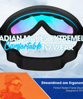 Front view of 2 Pack Family Snow Ski Goggles with blue-tinted lenses and ergonomic design for comfort on snowy mountains