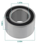 Heavy Duty Fan Pulley Hub Bearing For Dodge Ram Cummins Diesel Trucks 1989-2012 Fits 3.9L 5.9L 6.7L Engines Replacement 3910739 4429639 04429639 Replaces DF0766LUA, cylindrical metal bearing with dimensions labeled.
