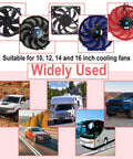 Dual 12V Electric Fan Relay Kit With 40A Relays And 185 Degree Thermostat Switch suitable for 10 to 16 inch radiator fans
