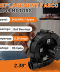 A249 Blower Motor Replacement For Lennox Draft Inducer 103618-01 103618-03 702112686 702113118 702113212 Fasco A249 115V